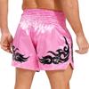 Amofatia Muay Thai Boxing Shorts Grappling Training Workout Gym Shorts for Men Women Kids Pink view 4