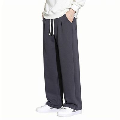 Wide Leg Sweatpants for Men Y2k Harajuku Streetwear Casual Pockets Jogger Pants Baggy Workout Athletic Pants 2024