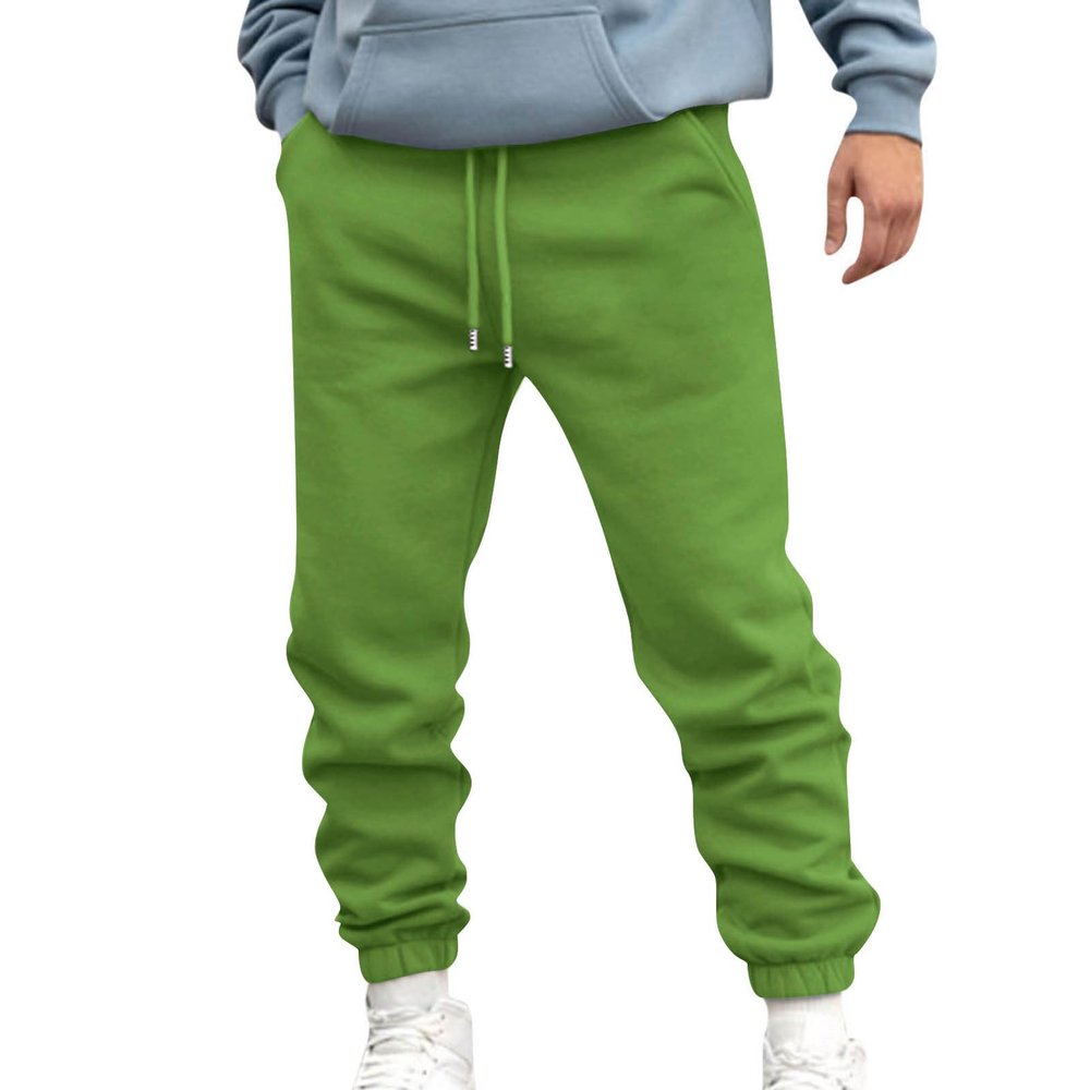 Baggy Sweatpants for Men with Pocket Athletic Cotton Fleece Elastic Waist Trackpants Loose Fit Workout Gym Trousers