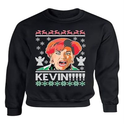 ALLNTRENDS Ugly Christmas Sweater Kevin Home Alone (2XL, Black)