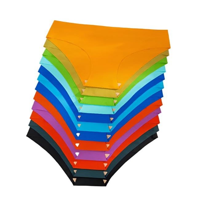 12-Pack Women's Seamless Low-Rise Triangle Panties Medium-Stretch Knit, Solid Colors, Everyday Comfort and Elegance (US, Numeric, 4, Regular, Regular, Multicolor6)