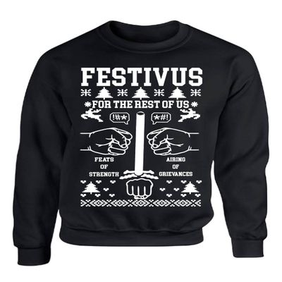 ALLNTRENDS Ugly Christmas Sweater Festivus For The Rest Of Us (L, Black)