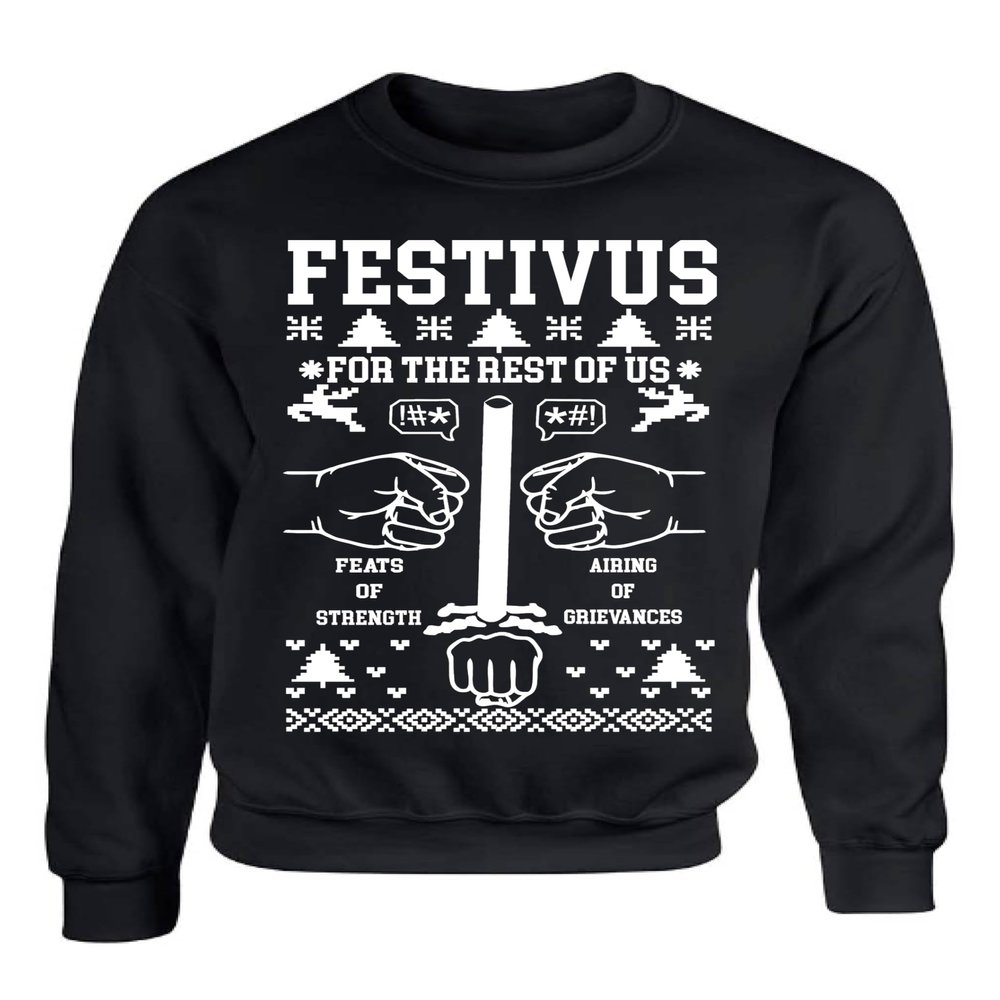 ALLNTRENDS Ugly Christmas Sweater Festivus For The Rest Of Us (L, Black)