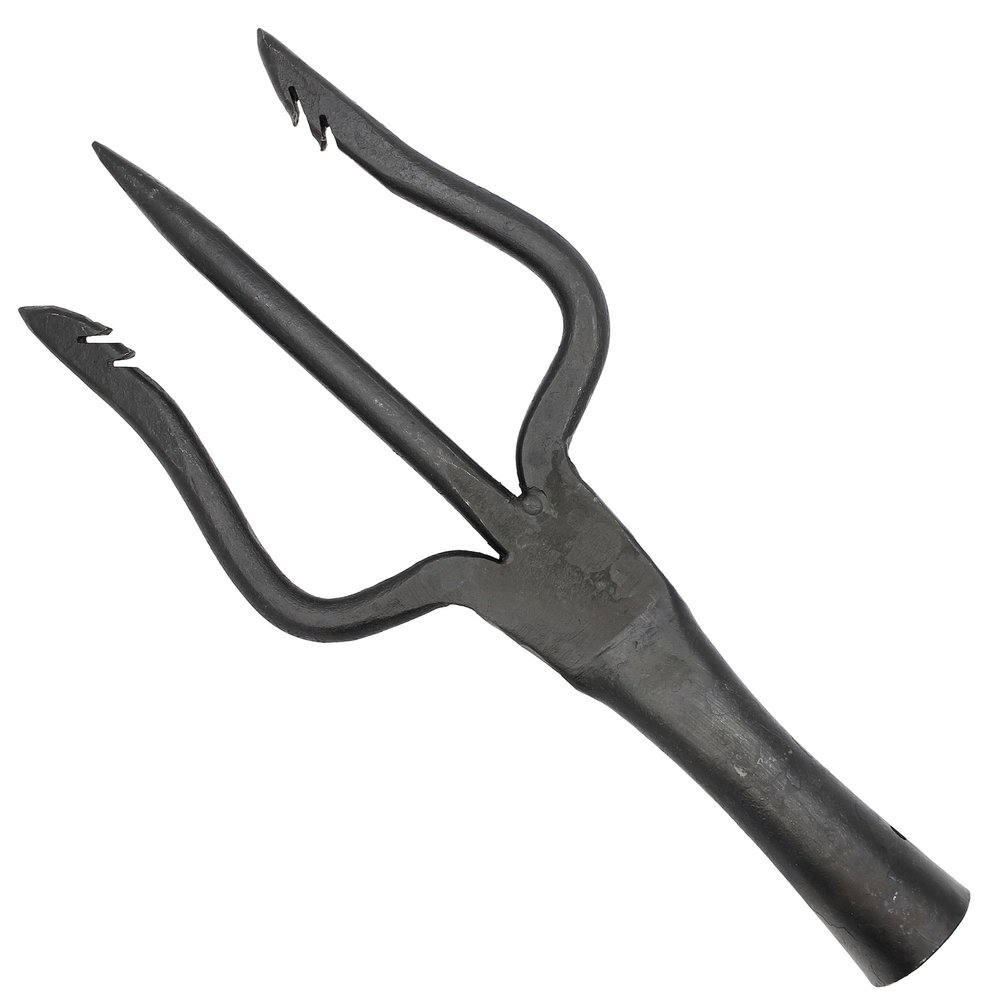 Armory Replicas King of The Sea Medieval Functional High Carbon Steel Solid Predrilled Trident Spear Head | Handle-Ready Design for Easy Customization
