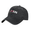 Yomconect Japan Text with Map Japan Flag Adjustable Stylish Unique Unisex Washed Cowboy Baseball Adult Hat Black view 1