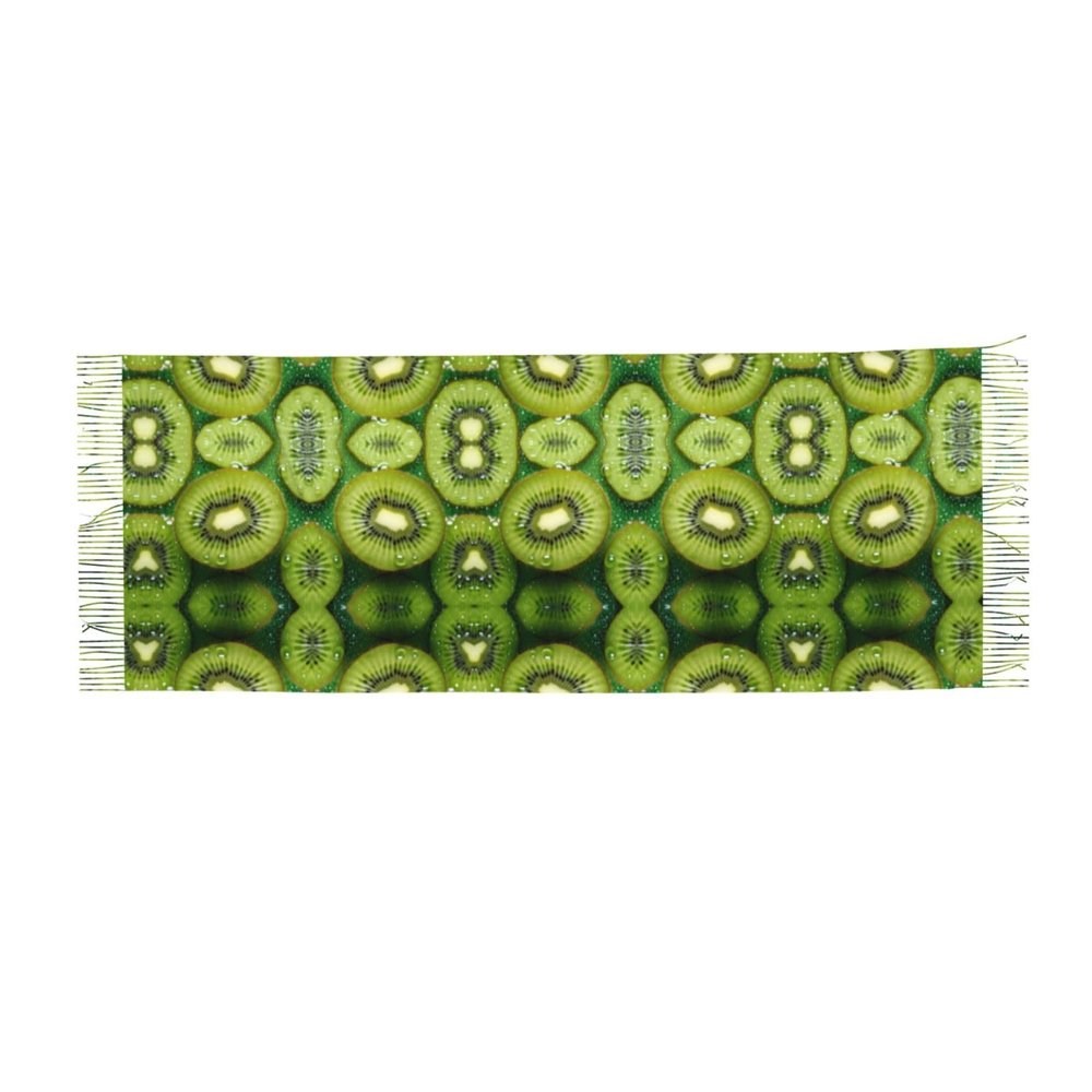 WZYCWB kiwi fruit Cashmere shawl scarf, women's long tassel scarf, autumn and winter new year fashion printed tassel shawl