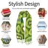 WZYCWB kiwi fruit Cashmere shawl scarf, women's long tassel scarf, autumn and winter new year fashion printed tassel shawl view 4