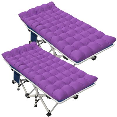 GETOVIN 2 Pack Camping Cot with Comfortable Mattress Camping Bed Cots for Sleeping Cot for Adults 2 Person Folding Cot Heavy Duty with Carry Bag for Home Outdoor Indoor