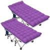 GETOVIN 2 Pack Camping Cot with Comfortable Mattress Camping Bed Cots for Sleeping Cot for Adults 2 Person Folding Cot Heavy Duty with Carry Bag for Home Outdoor Indoor