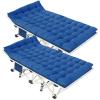 GETOVIN 2 Pack Camping Cot with Mattress Comfortable Cots for Sleeping Sleeping Cot Folding Cot Double Layer Oxford Heavy Duty Camping Bed with Carry Bag for Home Office Nap Outdoor Travel view 1