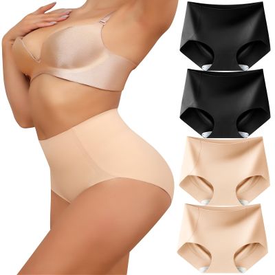 LEVAO Women's Tummy Control Underwear High Waisted Seamless Panties - Postpartum Briefs No Show Shaper S-3XL 4 Pack