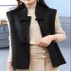 LIXINGHEITANG Women's Autumn and Winter Woolen Vest Stand Collar Button Chinese Style S2 Red XL view 4