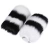 Reyox Women Faux Fur Leg Warmers, Winter Warm Boot Cuff Covers for Party Costumes Festival Cosplay White Black view 2