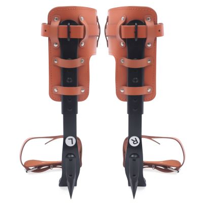 haedspup Tree Climbing Spikes Set, Pole Climbing Spurs Steel Adjustable Climber Strap,Tree Climbing Gear Pole Climbing Spurs Tool for Sports, Tree Work, Fruit Picking, Outdoor Activities