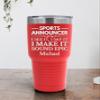 Sports Announcer, Custom Tumbler, Gift Idea For Sports Fan, Commentator Present, Broadcaster Item, Game Night Accessory (Red, 30oz) view 2