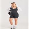 MOMANDA Women' s Maternity Bodysuit Sleeveless Shorts Jumpsuit Square Neck Tank Top for Pregnancy Mysterious Grey Large view 2