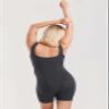 MOMANDA Women' s Maternity Bodysuit Sleeveless Shorts Jumpsuit Square Neck Tank Top for Pregnancy Mysterious Grey Large view 3