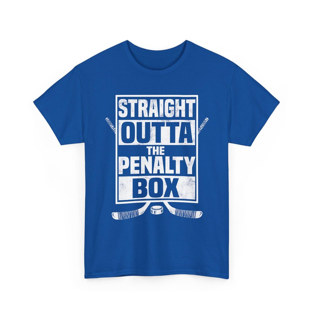 Ice Hockey Player Gift Straight Outta The Penalty Box Tshirt for Boys Unisex Hockey Shirts for Men Women Gifts for Hockey Fan Royal