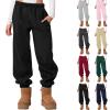 Women's Joggers Baggy Fleece Sweatpants Cinch Bottom Sweatpants with Pockets Plus Size Sweat Pants Winter Warm Cotton Joggers Y2K Jogger Pants Fleece Sweatpants Women Womens Snow Pants B-Grey view 1