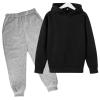 AIMAOMI Girls Boys 2 Piece Tracksuit Athletic Sweatsuits Sets Hooded Sweatshirt Jogger Sweatpants (Black, 3-4 Years)