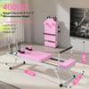 SogesPower 78" Pilates Reformer Machine for Home Gym Workout, Foldable Pilates Equipment with Springs and Cords for Dual Resistance, 400 LBS Pink view 3