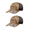 Yupoong Classic 2-Pack Premium Mesh 6 Panel Retro Trucker Cap | Mid Profile Snapback | OSFA | Bulk Pack Available (Multicam Arid Brown) view 1