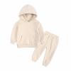 AIMAOMI Girls Tracksuit Clothes Set Casual Pullover Hoodie and Sweatpants Set-Kids Long Sleeve (Beige, 2-3 Years)