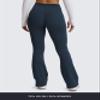 Aoxjox Flare Leggings for Women Metamorph Mid-Rise Hidden Scrunch Butt Lifting Wide Leg Yoga Pants 32" (Blueberry, X-Large) view 3