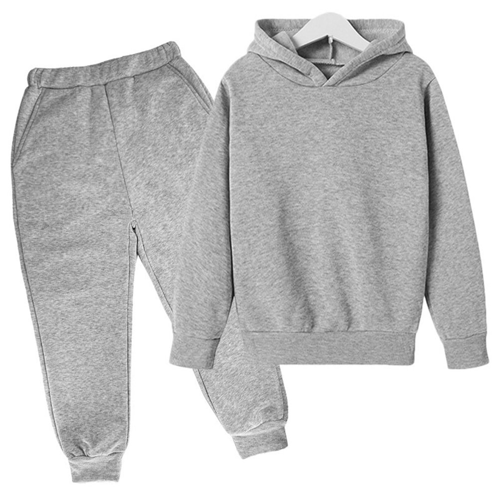 AIMAOMI Girls Boys 2 Piece Tracksuit Athletic Sweatsuits Sets Hooded Sweatshirt Jogger Sweatpants (Grey, 3-4 Years)