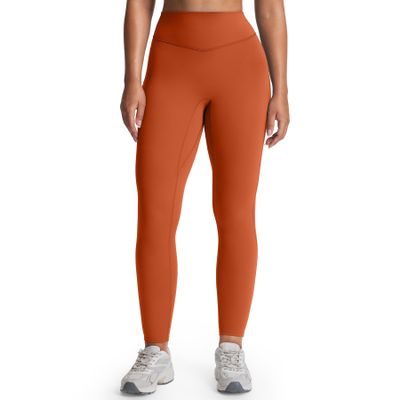Aoxjox Womens Workout Leggings Metamorph Mid-Rise Hidden Scrunch Tummy Control Gym Training Yoga Pants 27" (Earthy Brown, Large)