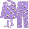 D-Story Personalized Pet Face Pajamas for Women Men Custom Pjs with 1-8 Faces Pajama Gifts for Family, Dog Moms, Cat Moms Son Daughter XS-5XL Pjs view 3