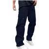 Cargo Pants for Boys Men Cargo Pant Loose Stretch Elastic Waist Drawstring Straight Trousers Outdoor Hiking Jogging Sweatpants with Pocket Navy view 1