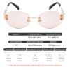 helena 2025 Fashion Rimless Oval Sunglasses Women Luxury Vintage Metal Small Frame Sun Glasses For Lady round Eyewear (C1) view 3