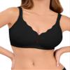 LUCKMEEY Bras for Women No Underwire Wave Push Up Wireless Bra Seamless Bras Full Coverage Bralettes Lift Everyday Bra Truffle Black XX-Large view 1