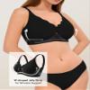 LUCKMEEY Bras for Women No Underwire Wave Push Up Wireless Bra Seamless Bras Full Coverage Bralettes Lift Everyday Bra Truffle Black XX-Large view 4