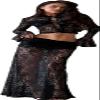 RanRui Womens Two Piece Set  lace Crop Top Cardigan Maxi Skirt Outfit for Cocktail Party Lace Perspective Two-Piece Set (Black,Large) view 1
