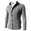 Men's Long Sleeve Stand Collar Cardigan Sweaters Slim Fit Thermal Button Knitted Sweater Casual Cardigans Outerwear (Light Grey,4X-Large) view 1