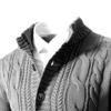 Men's Long Sleeve Stand Collar Cardigan Sweaters Slim Fit Thermal Button Knitted Sweater Casual Cardigans Outerwear (Light Grey,4X-Large) view 2