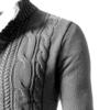 Men's Long Sleeve Stand Collar Cardigan Sweaters Slim Fit Thermal Button Knitted Sweater Casual Cardigans Outerwear (Light Grey,4X-Large) view 3