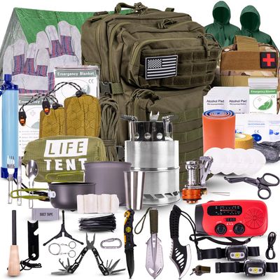 TacPreps Bug Out Bag Survival Kit | 45L Bug Out Bag | Survival Gear with First Aid Kit (IFAK), Water Filter, Emergency Food Tools | Camping, Hiking, Prepper, Outdoor Preparedness Equipment