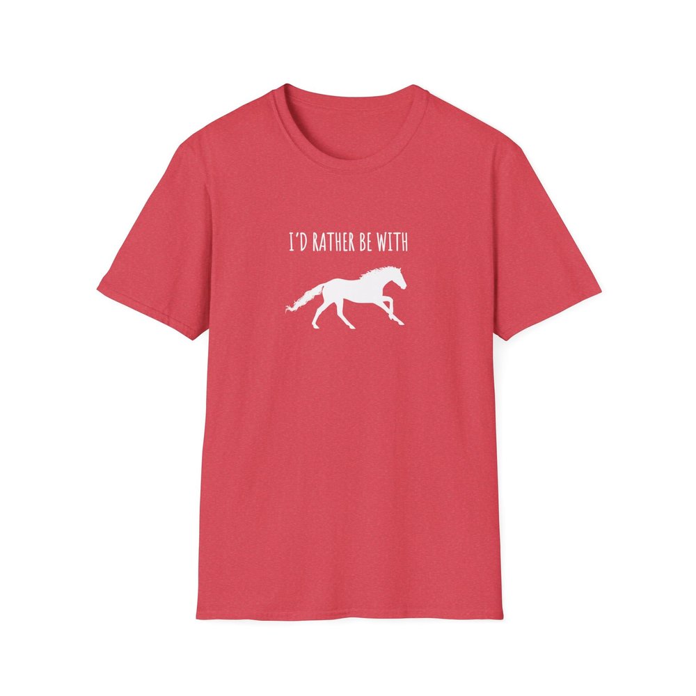 Funny Horseback Riding Tshirt, Rather Be with Horse, Girls Horse Riding Tshirt for Girls, Women Heather Red