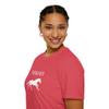 Funny Horseback Riding Tshirt, Rather Be with Horse, Girls Horse Riding Tshirt for Girls, Women Heather Red view 3