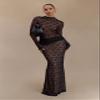 RanRui Women's lace Skirt Set Maxi Dress Sexy lace See-Through mesh Long-Sleeved Base Holiday Blouse Long Skirt Set HY145 (Black,X-Large) view 4