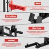 Waxman Smith Machine, 2200lbs Squat Rack with LAT-Pull Down System & Cable Crossover Machine, Training Equipment with Leg Hold-Down Attachment view 3