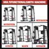 Waxman Smith Machine, 2200lbs Squat Rack with LAT-Pull Down System & Cable Crossover Machine, Training Equipment with Leg Hold-Down Attachment view 4