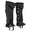 Faux Leather Medieval Knight Boot Covers Spats Waterproof Leg Guards Costume Accessories, Black view 1