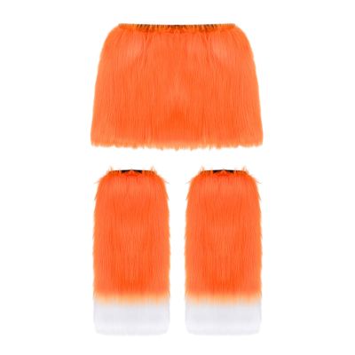 Faux Furs Leg Warmers Boot Cuff And Bodycon Skirt For Halloween Party Cosplay Costumes Gifts 2 Pieces/Set