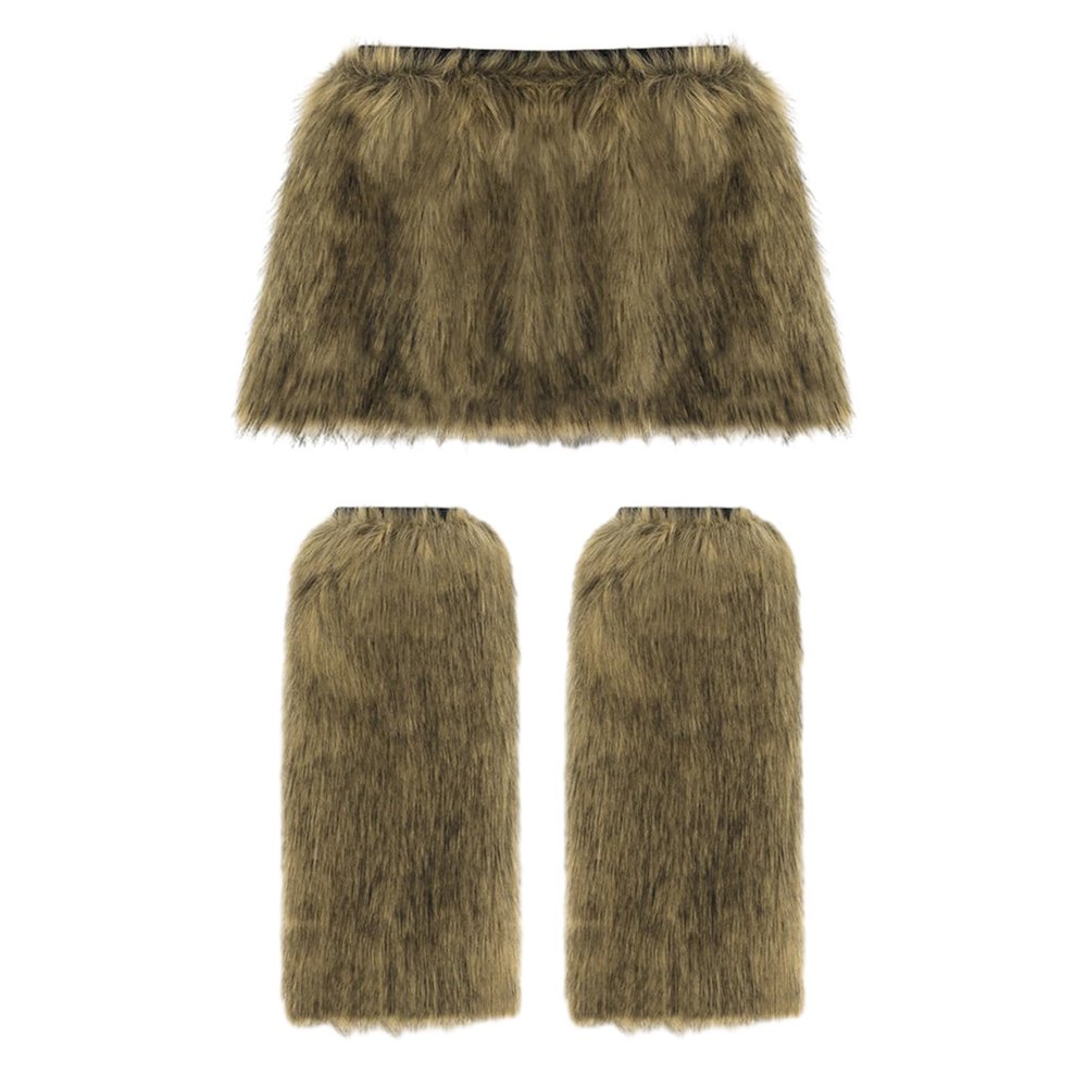 Faux Furs Leg Warmers Boot Cuff And Bodycon Skirt For Halloween Party Cosplay Costumes Gifts 2 Pieces/Set
