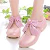 Girls Ballet Shoes Flower Mary Jane Flat with Bow Dress Shoes Part Wedding Communio Shoes for Kids Toddler (Pink, 11.5 Little Child) view 3