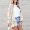 Amazon Warehouse Deals Today Thin Sweaters For Women Women Casual Long Sleeve Knitted Open Front Fashion Loose Elegant Warm Oversized New Knitted (White, Xxl) Womens Open Front Chunky Cardigan Sweate view 2